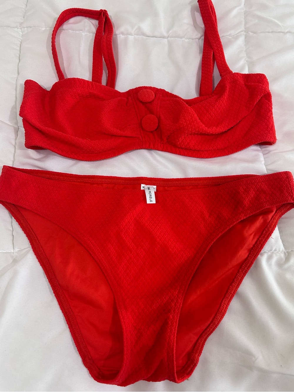 Simone Pérèle Alati Scoop Demi Bikini Top Set in Scarlet Red - Picture 14 of 16